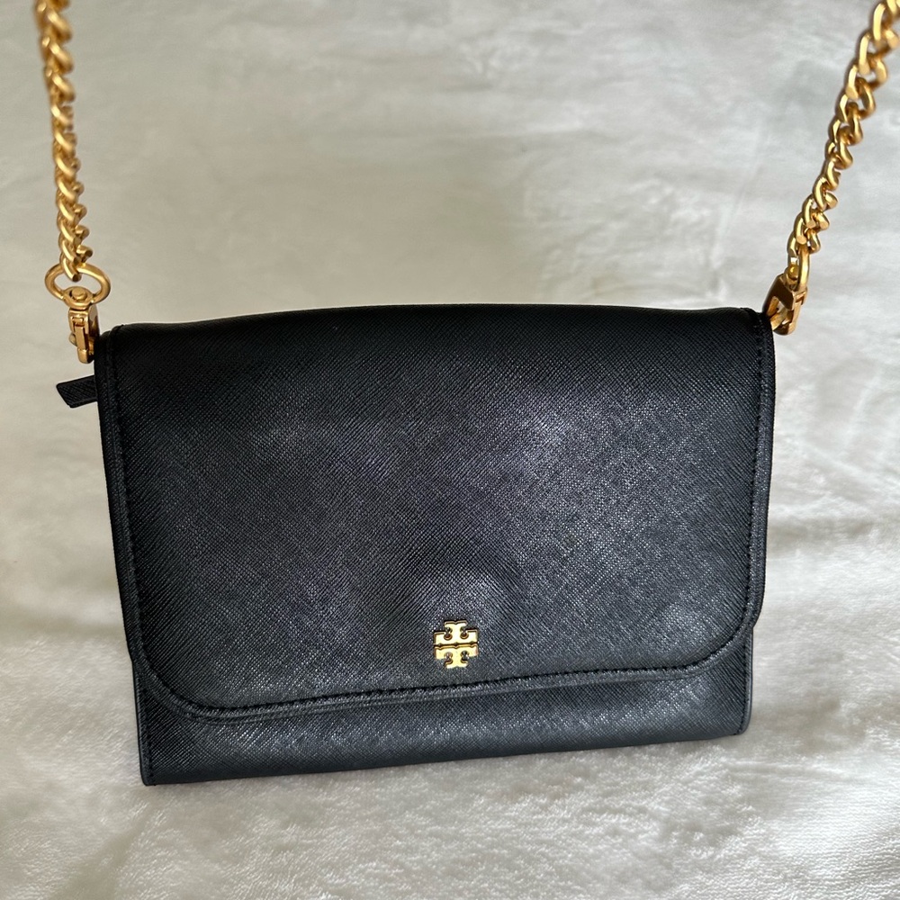Tory Burch leather Emerson chain wallet  crossbody bag